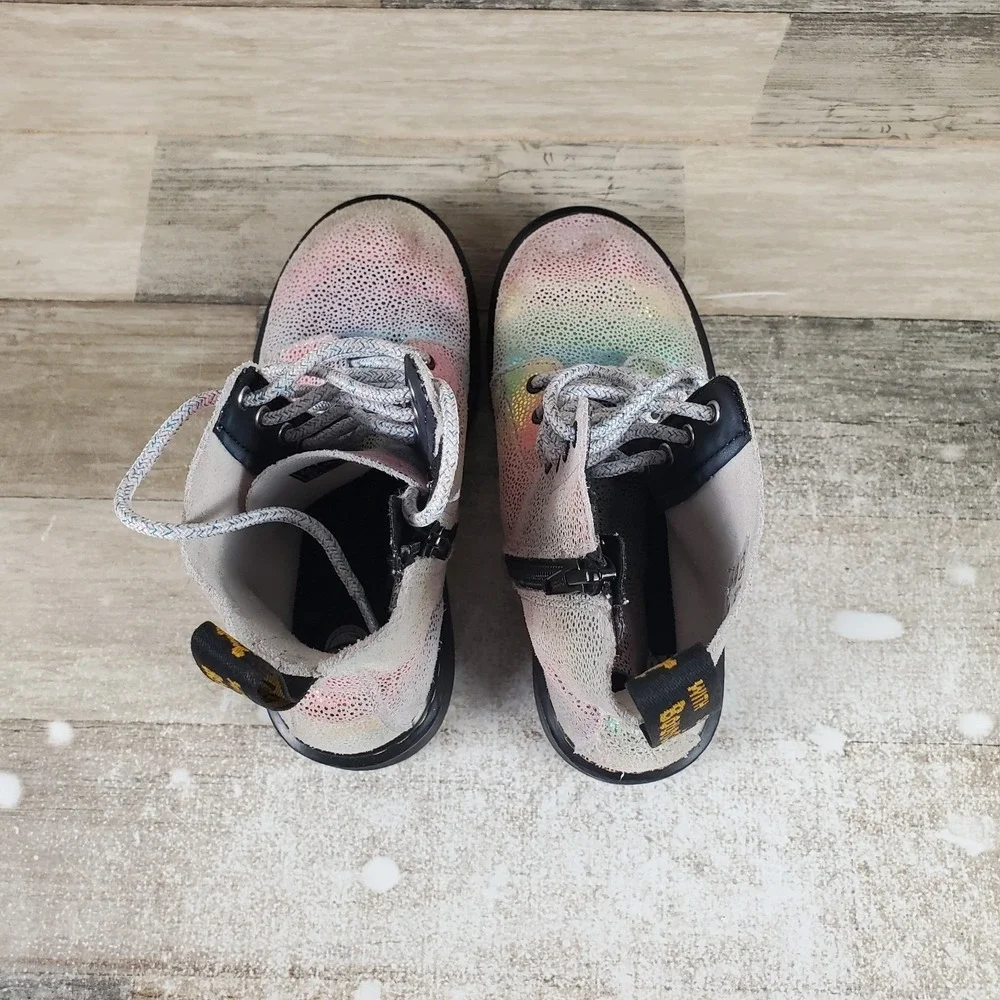 Dr. Martens Junior 1460 Pascal Kids Boots Sz 1 Multicolor Side Zip Ankle Booties
